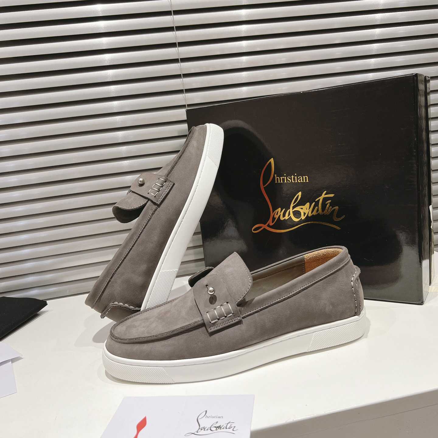 Christian Louboutin Boat Shoes - Reversed nubuck leather - EUR FASHION