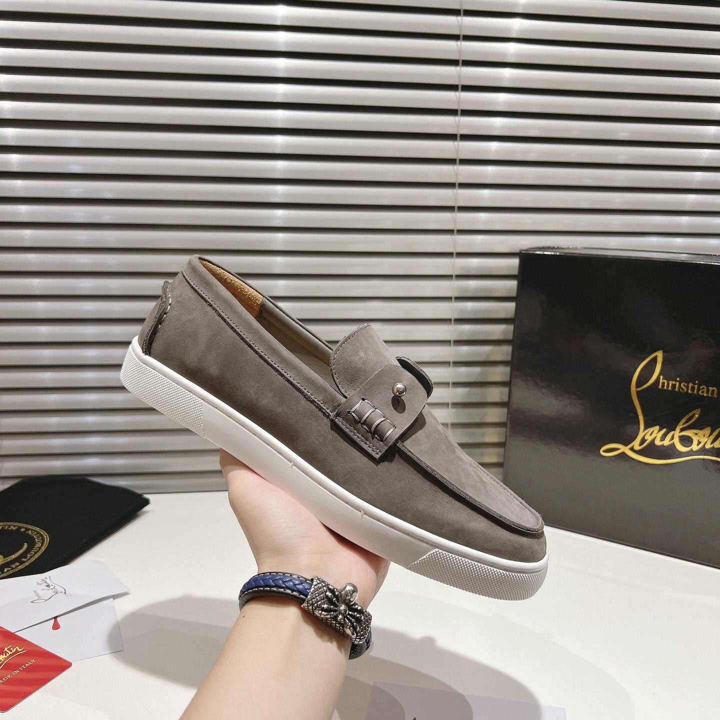 Christian Louboutin Boat Shoes - Reversed nubuck leather - EUR FASHION