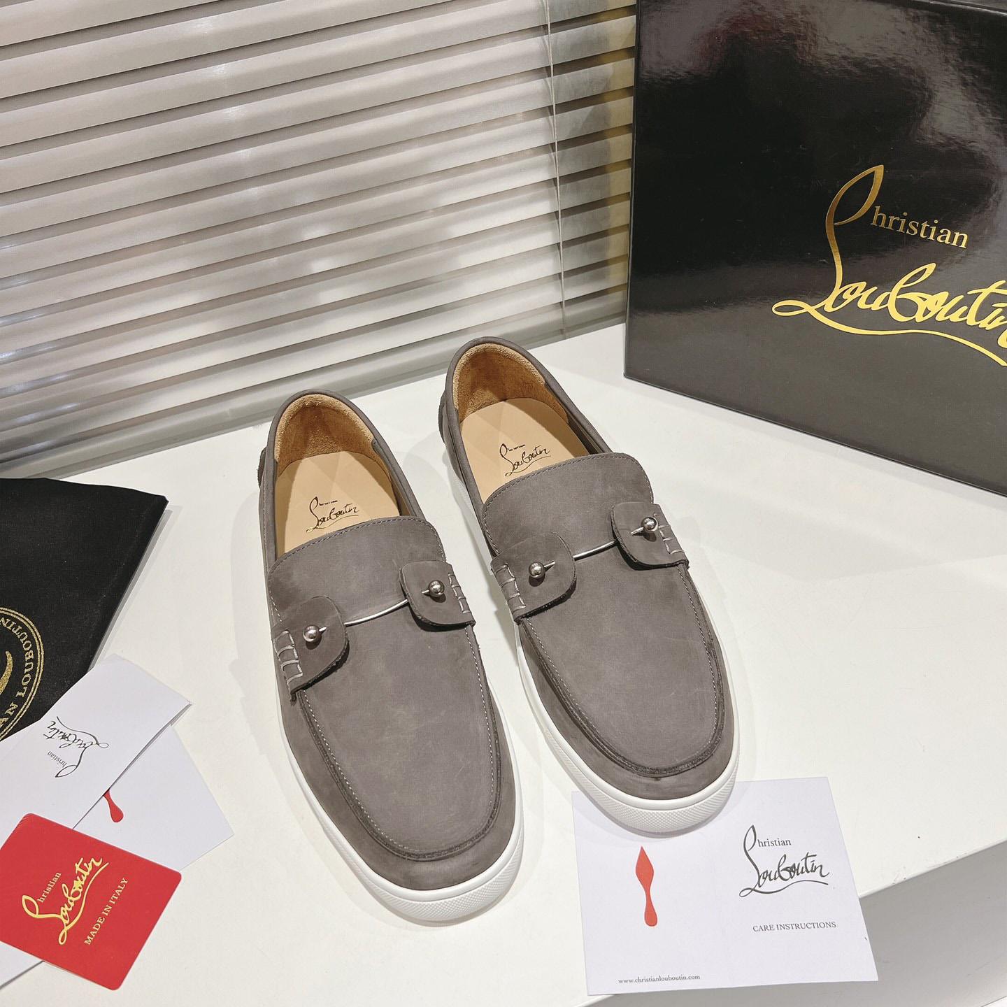 Christian Louboutin Boat Shoes - Reversed nubuck leather - EUR FASHION