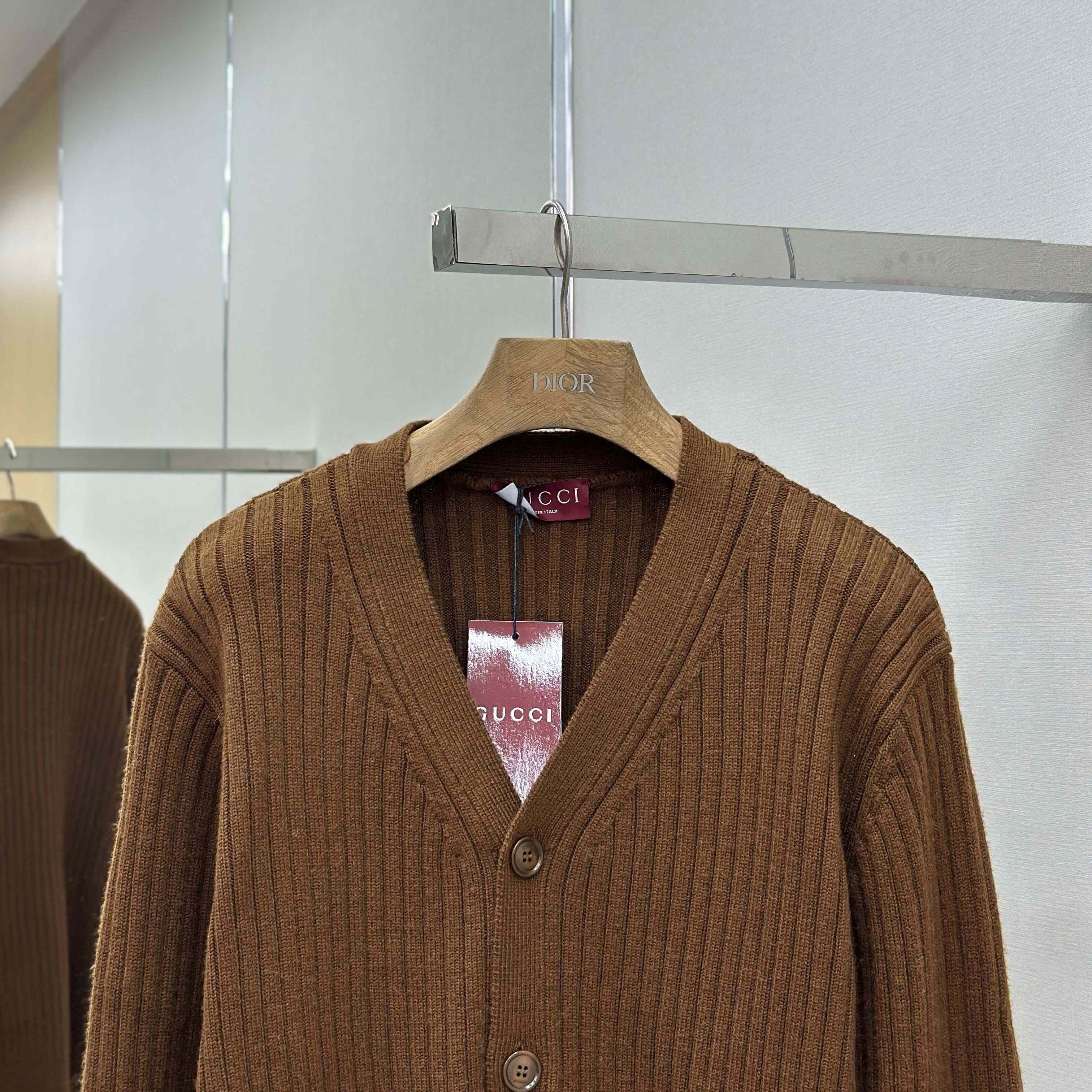 Gucci Rib Wool Cashmere Knit Cardigan - EUR FASHION