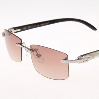 Cartier CT_3524012 White Mix Black Buffalo Sunglasses In Silver Brown - EUR FASHION