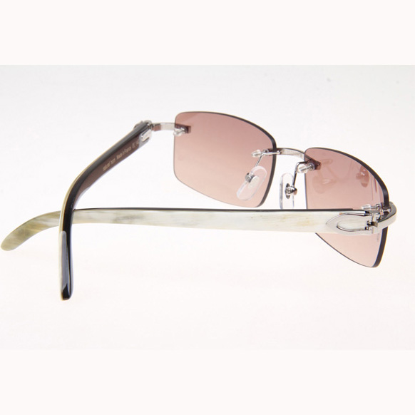 Cartier CT_3524012 White Mix Black Buffalo Sunglasses In Silver Brown - EUR FASHION
