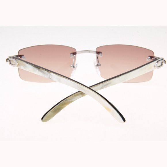 Cartier CT_3524012 White Mix Black Buffalo Sunglasses In Silver Brown - EUR FASHION