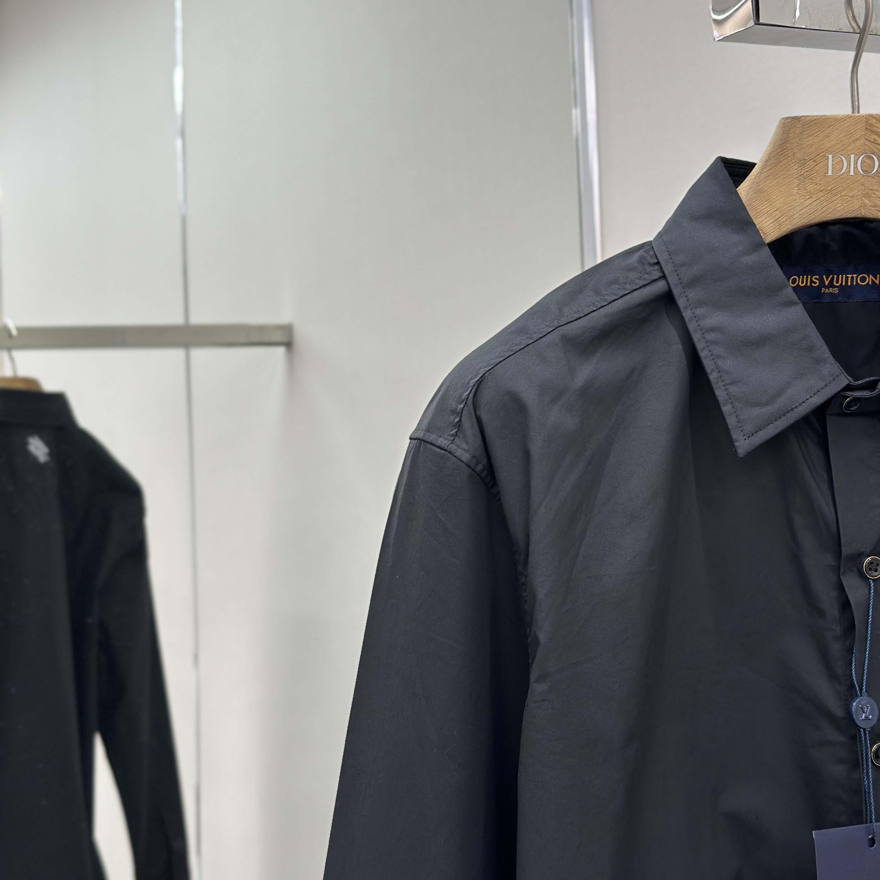 Louis Vuitton Embossed Signature Long-Sleeved Cotton Shirt    - EUR FASHION