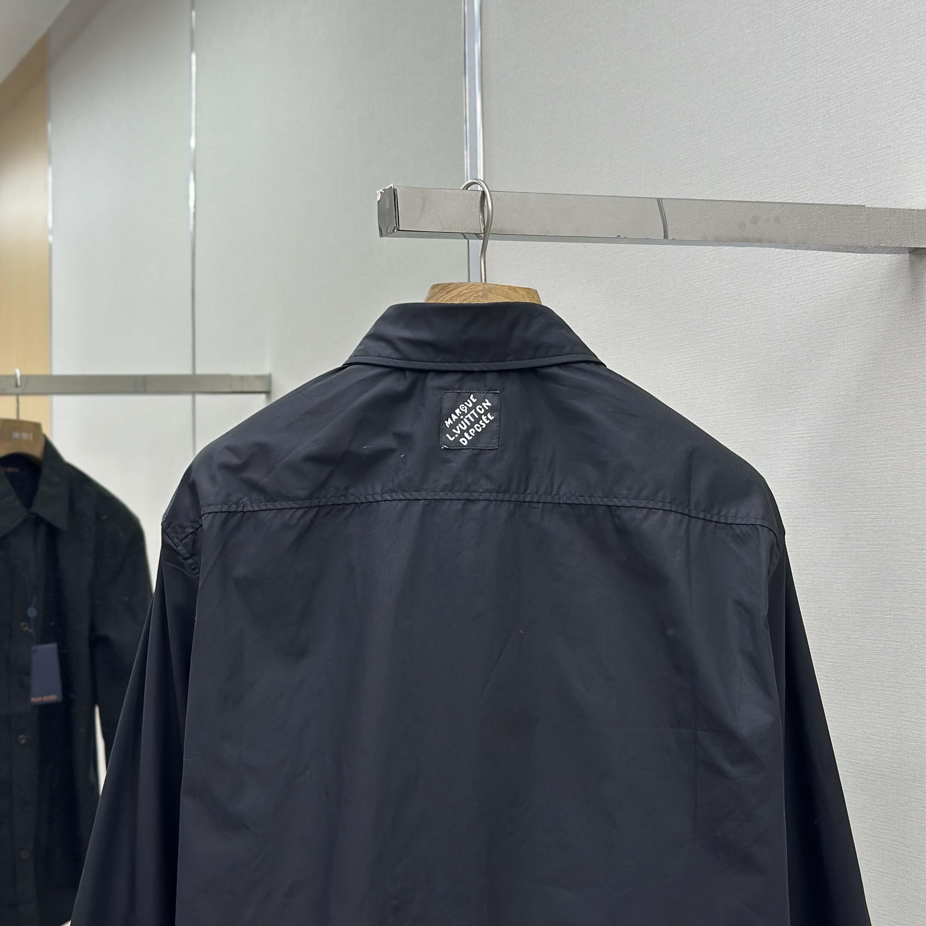 Louis Vuitton Embossed Signature Long-Sleeved Cotton Shirt    - EUR FASHION