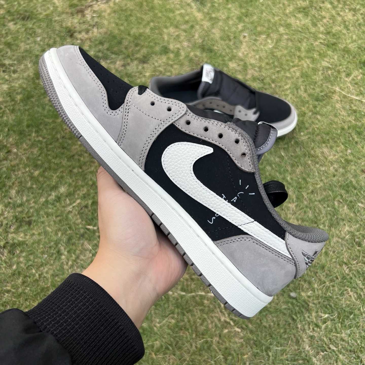 Travis Scott x Air Jordan 1 Low OG “Cactus Jack” Black/Grey Low-Top Sneaker DM7866-201 - EUR FASHION