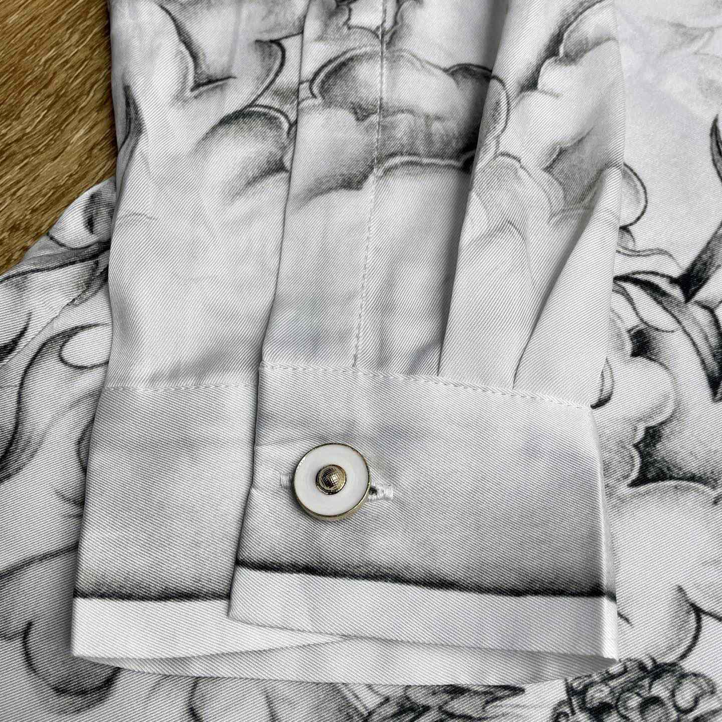 Casablanca Tattoo Long Sleeve Silk Shirt   CA3549 - EUR FASHION