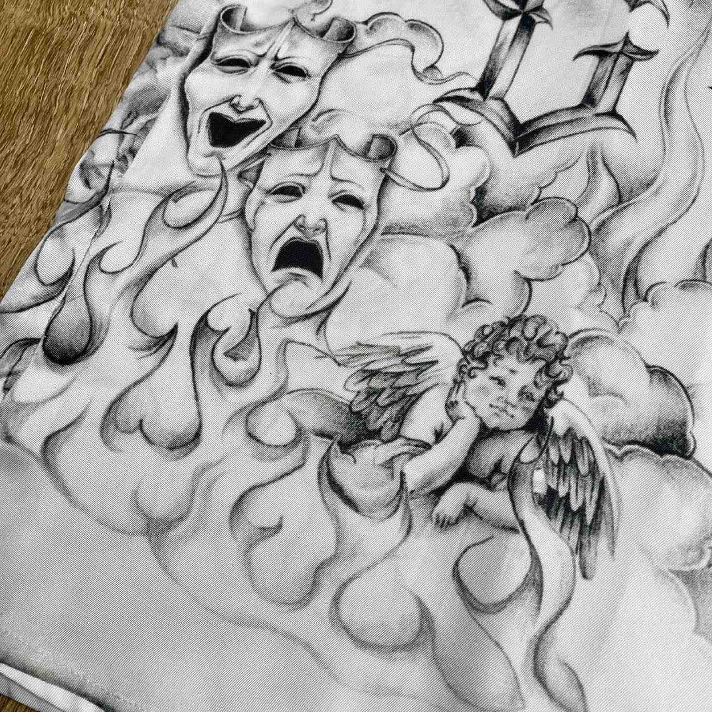 Casablanca Tattoo Long Sleeve Silk Shirt   CA3549 - EUR FASHION