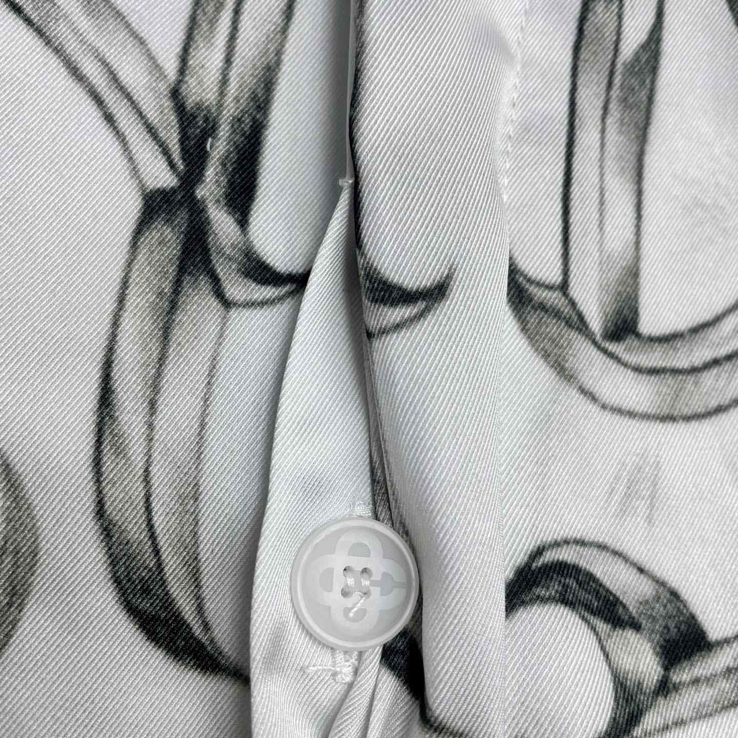 Casablanca Tattoo Long Sleeve Silk Shirt   CA3549 - EUR FASHION