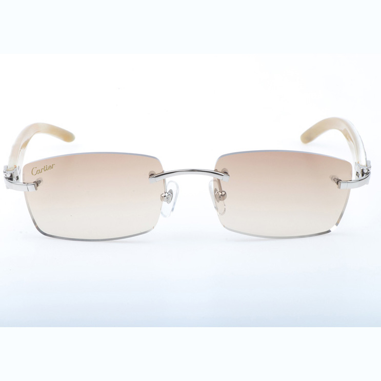 Cartier CT_3524012 Shell Mix White Buffalo Sunglasses In Silver Brown - EUR FASHION