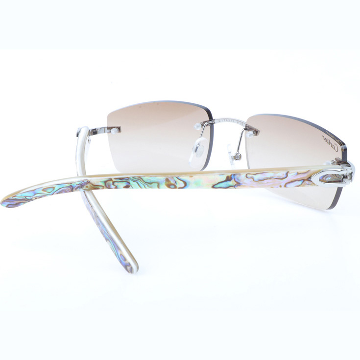 Cartier CT_3524012 Shell Mix White Buffalo Sunglasses In Silver Brown - EUR FASHION