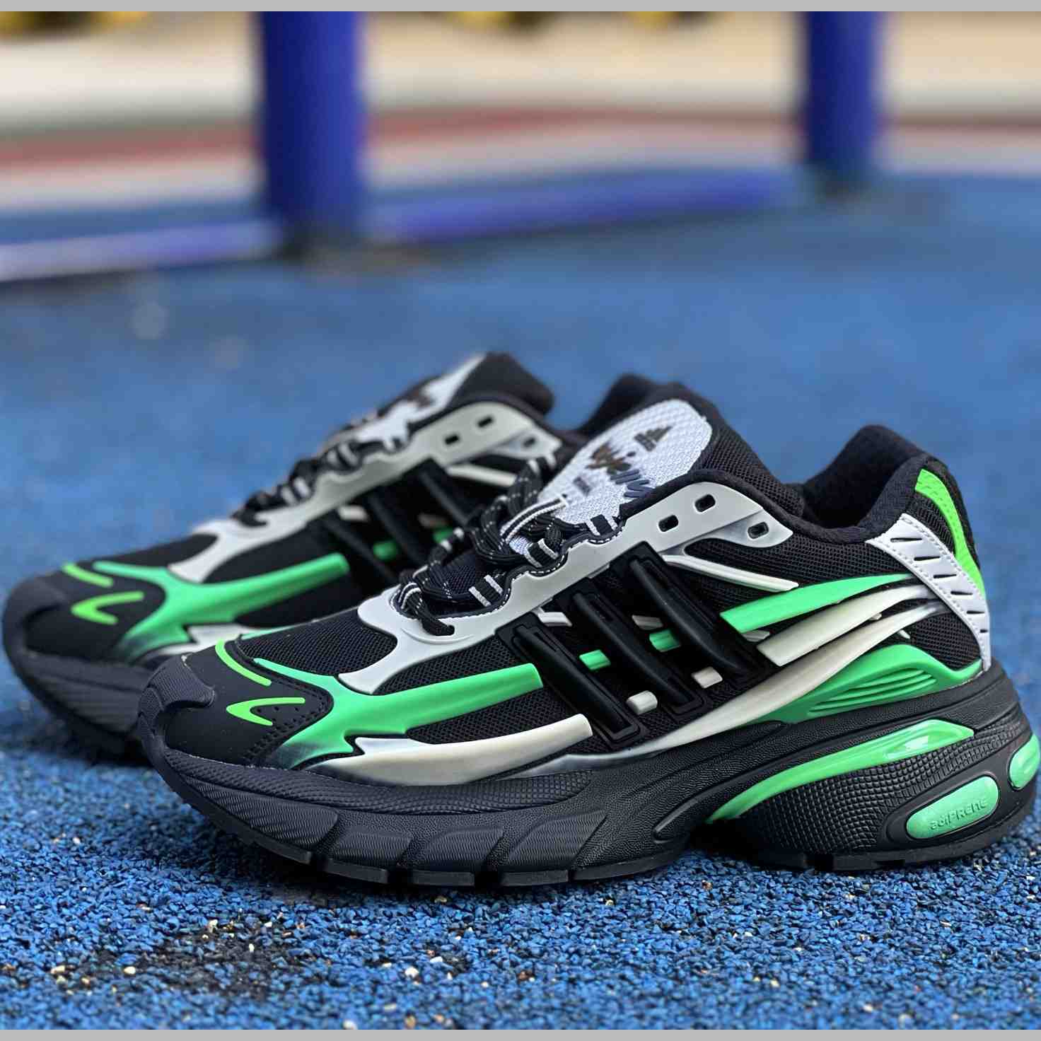 Pharrell x Virginia x adidas Adistar Jellyfish “Black/Green” Comfortable Fashion Slide JP9266 - EUR FASHION