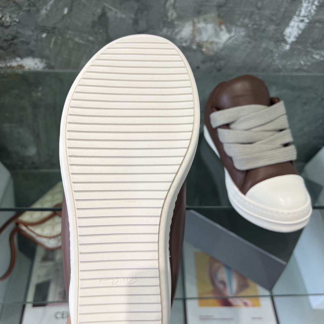 Rick Owens Lace-up Leather Sneakers  - EUR FASHION