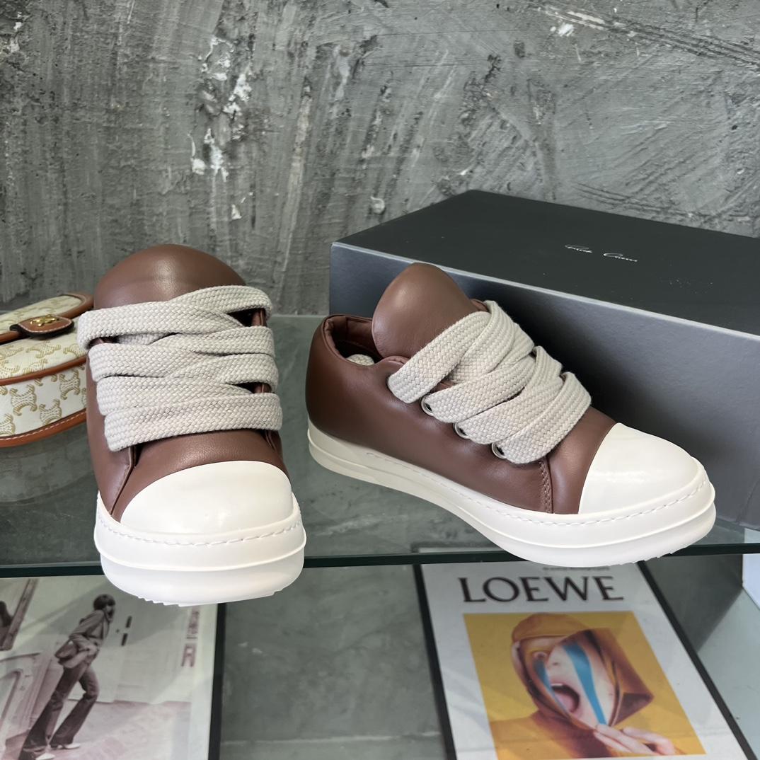 Rick Owens Lace-up Leather Sneakers  - EUR FASHION