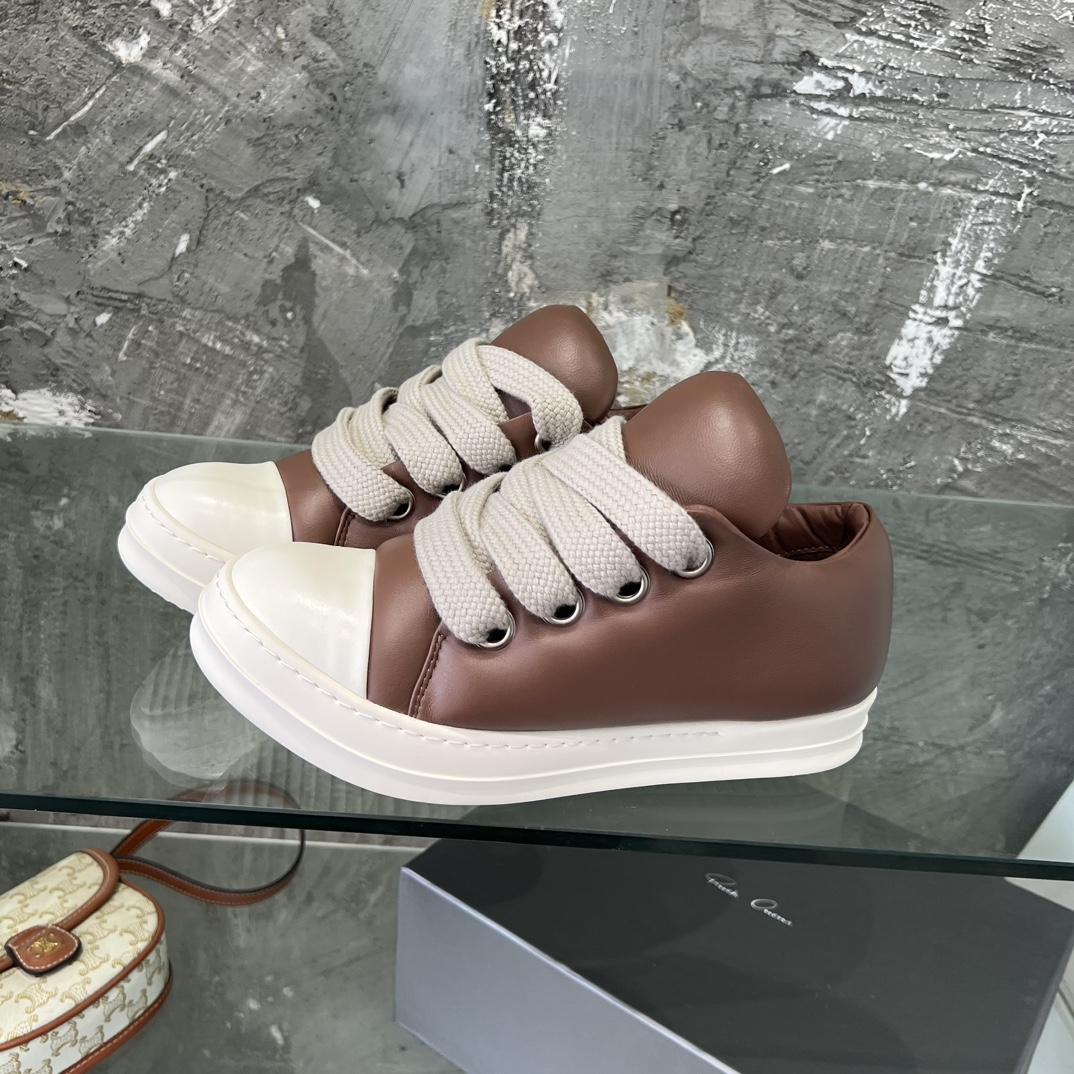Rick Owens Lace-up Leather Sneakers  - EUR FASHION