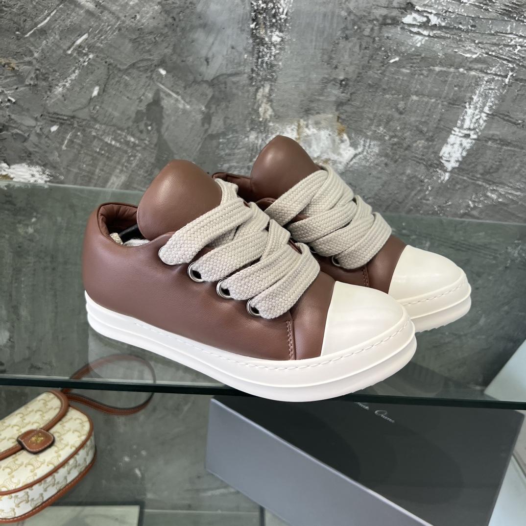 Rick Owens Lace-up Leather Sneakers  - EUR FASHION