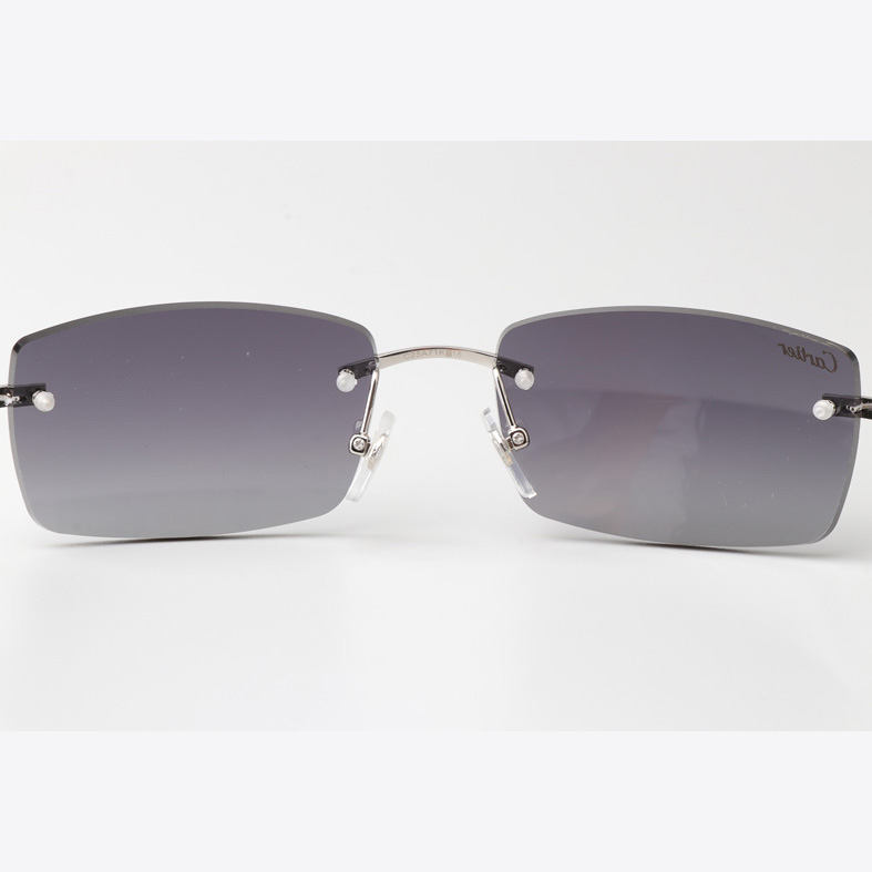 Cartier CT_3524012 White Mix Black Buffalo Sunglasses In Silver Gradient Gray - EUR FASHION