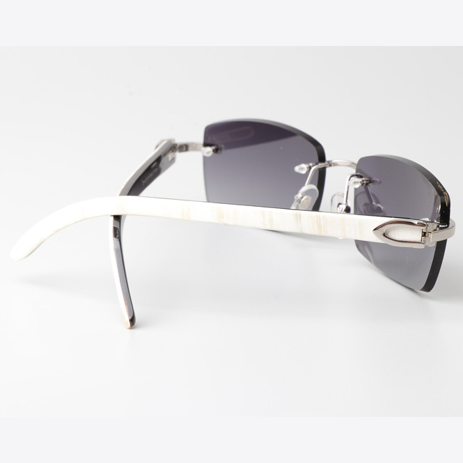 Cartier CT_3524012 White Mix Black Buffalo Sunglasses In Silver Gradient Gray - EUR FASHION