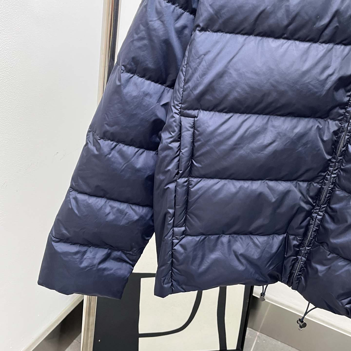 Prada Re-nylon Down Jacket In Navy Blue - EUR FASHION