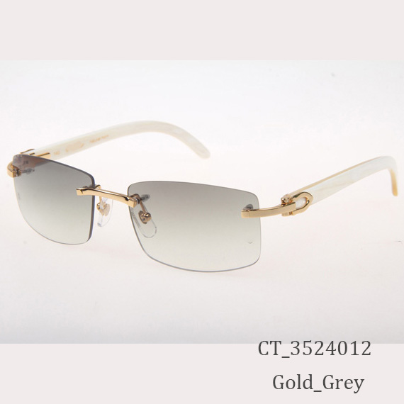 Cartier CT_3524012 White Buffalo Sunglasses In Gold Grey - EUR FASHION