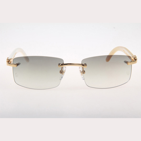 Cartier CT_3524012 White Buffalo Sunglasses In Gold Grey - EUR FASHION