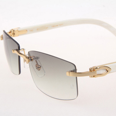 Cartier CT_3524012 White Buffalo Sunglasses In Gold Grey - EUR FASHION