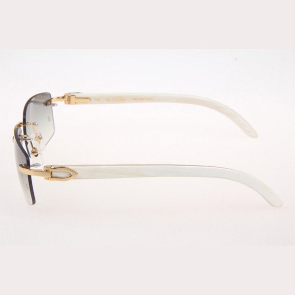 Cartier CT_3524012 White Buffalo Sunglasses In Gold Grey - EUR FASHION