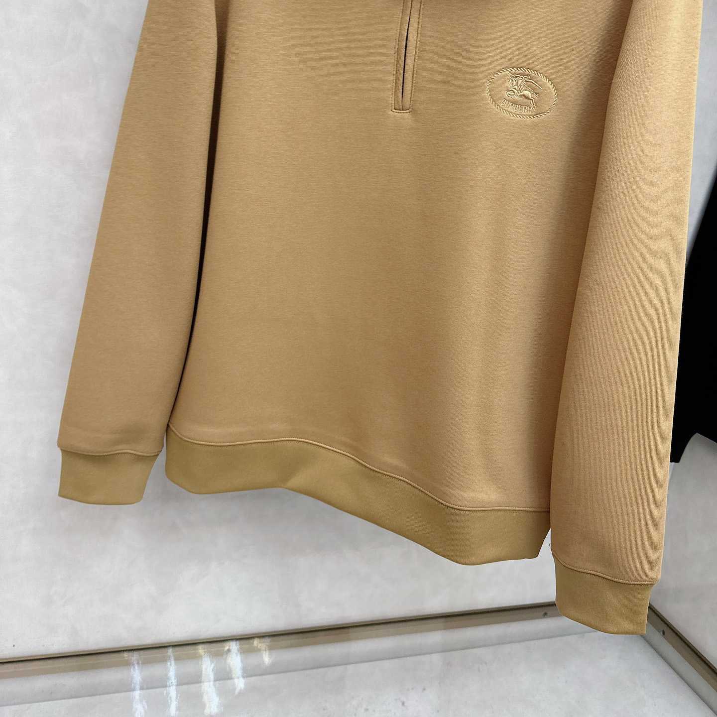 Burberry Check Collar Cotton Half-zip Sweatshirt - EUR FASHION