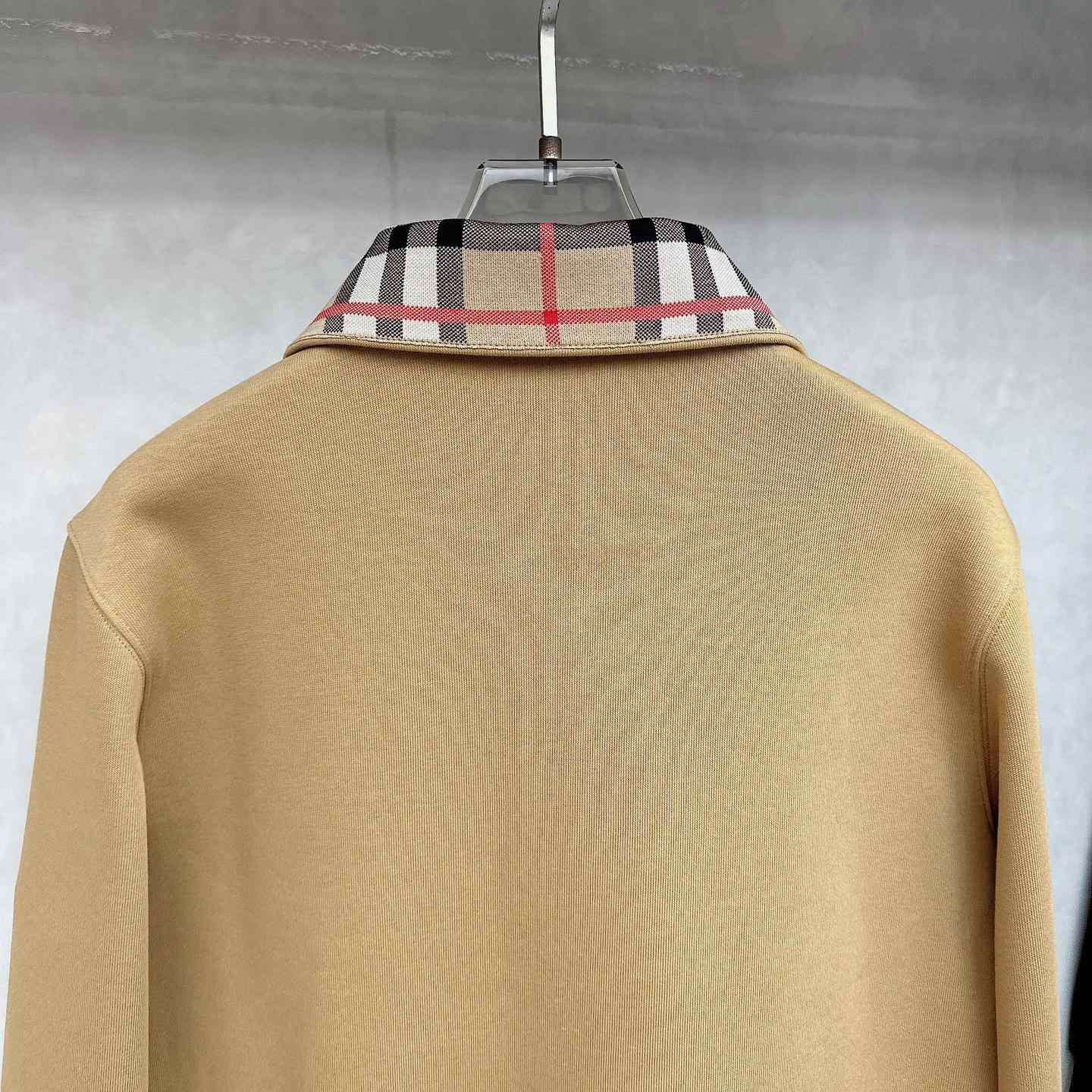 Burberry Check Collar Cotton Half-zip Sweatshirt - EUR FASHION