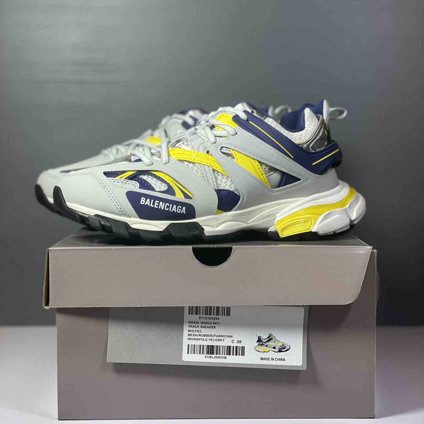 Balenciaga Track Sneaker 'White Dark Blue Yellow' - EUR FASHION