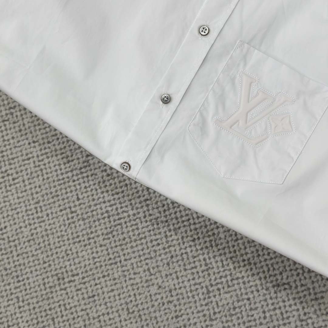 Louis Vuitton Embossed Signature Long-Sleeved Cotton Shirt   1AHVY7 - EUR FASHION