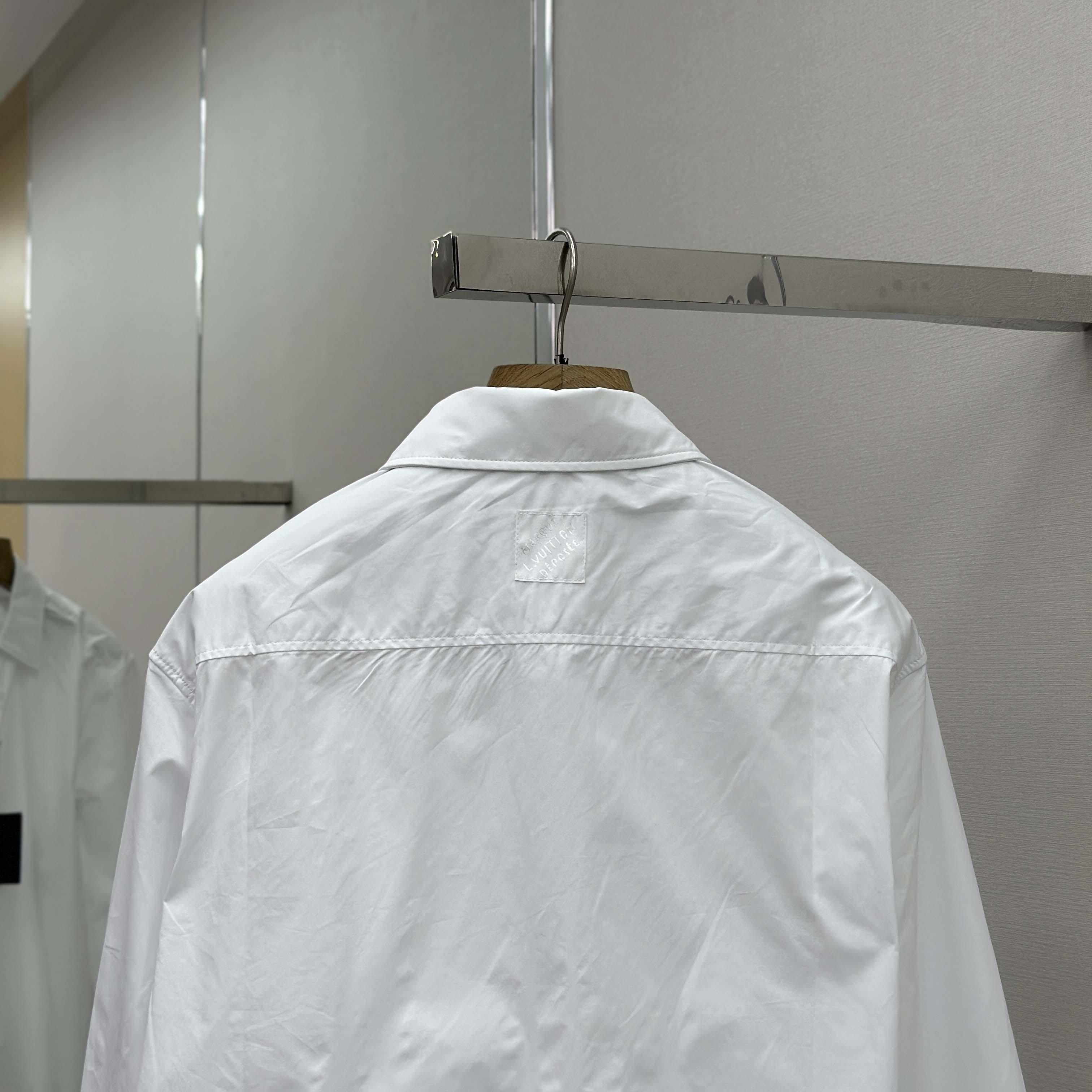 Louis Vuitton Embossed Signature Long-Sleeved Cotton Shirt   1AHVY7 - EUR FASHION